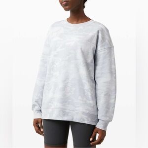 Lululemon Perfectly Oversized Crew Incognito Camo Grey White size 4